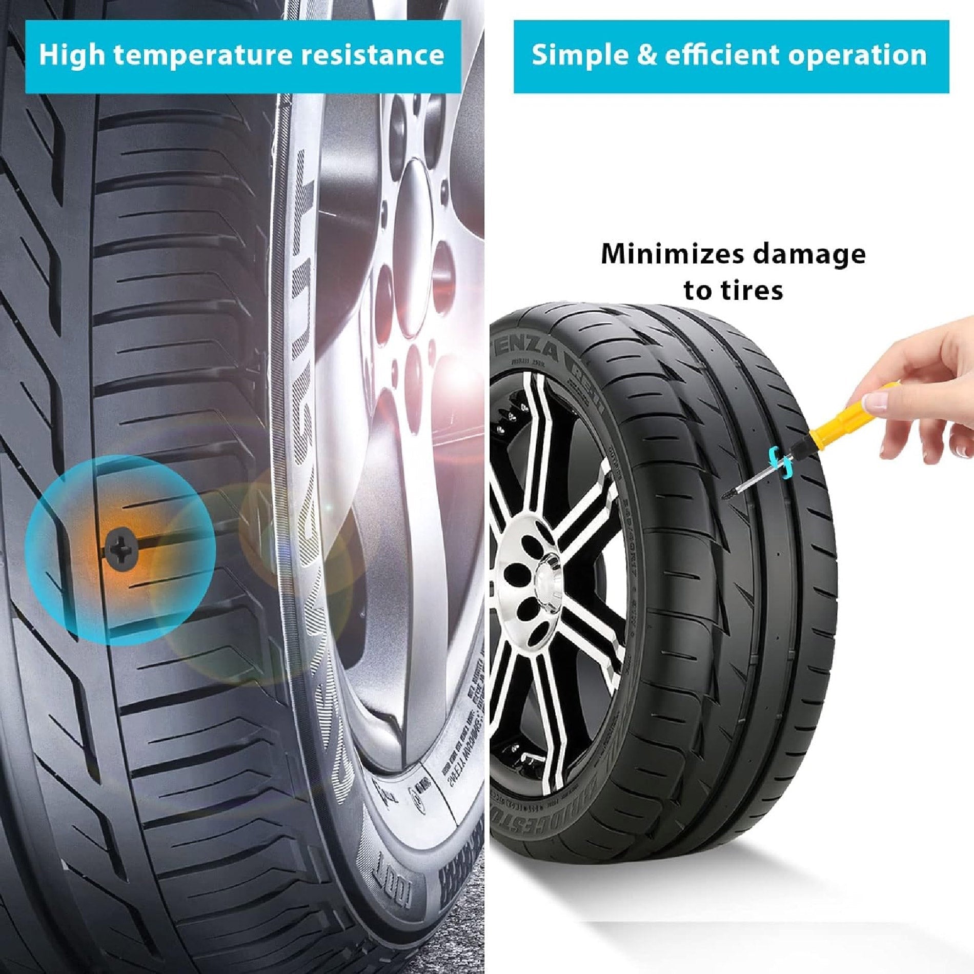 TURBOPATCH™ – KIT 20 TORNILLOS DE GOMA SELLADORES PARA LLANTAS + ENVÍO GRATIS📦