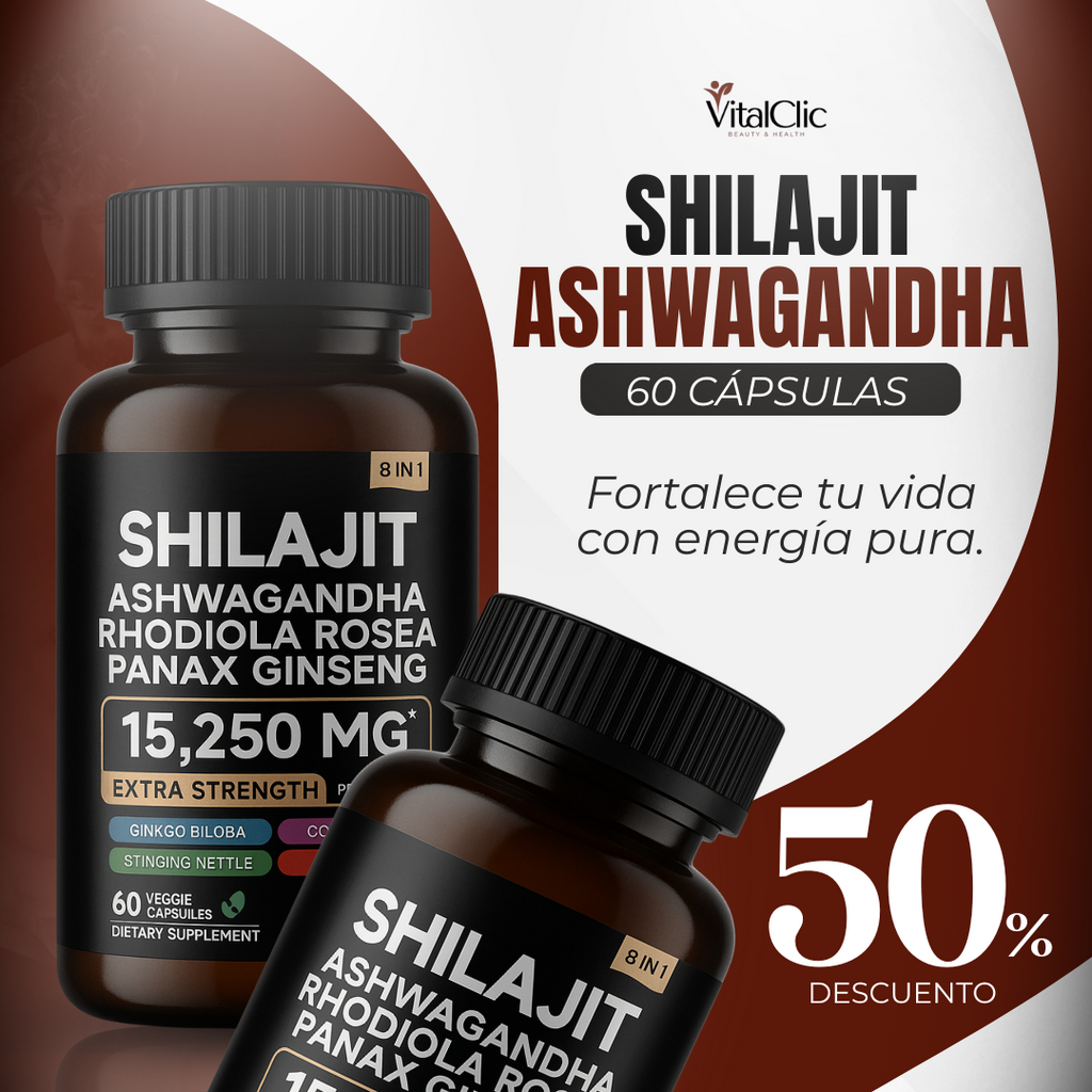 Shilajit Ashwagandha 60 Caps - FORTALECE TU VIDA CON ENERGÍA PURA💪🏻🍆