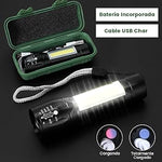 🔦Linterna Tactica Led Recargable Usb 511  PAGA 1 Y LLEVA 2